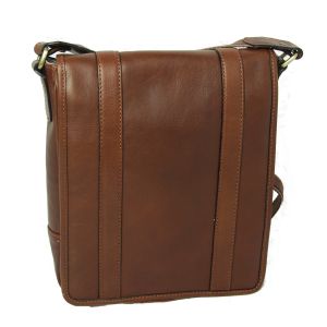 Soft Calfskin Leather Satchel Bag - Chestnut