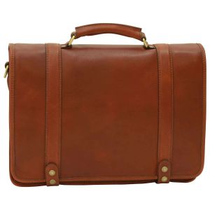 Calfskin Nappa leather briefcase - Mahogany Brown