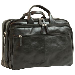 Leather computer briefcase - Black