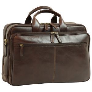 Leather computer briefcase- Dark Brown