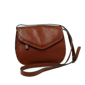 Full grain calfskin shoulder bag - Mahogany Brown
