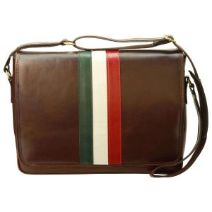 Italian Flag - Messenger Bag - Brown