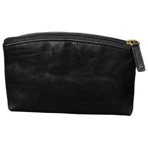 Cowhide leather beauty case- Black