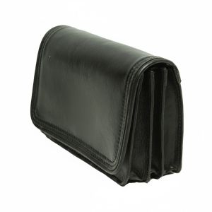 Leather clutch bag- Black