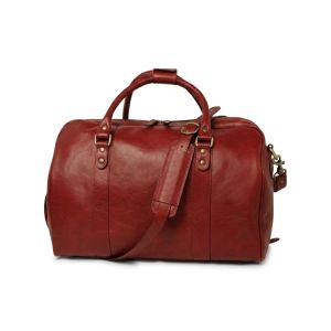 Full grain leather large travel bag - Red