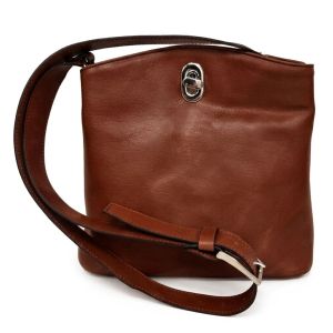 LEATHER BUCKET BAG - BROWN