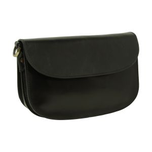 Two-sided shoulder bag in full-grain calfskin –Black