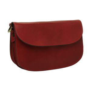 Two-sided shoulder bag in full-grain calfskin –Red