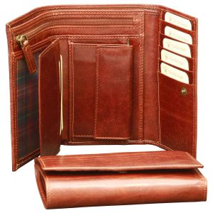 Leather wallet for women - Brown with RFID