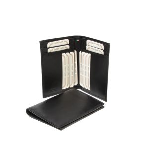 LEATHER CARD HOLDER WITH RFID-BLACK