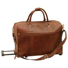 Oiled Calfskin leather duffel bag - Chestnut