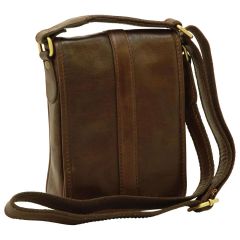 Soft Calfskin Leather Satchel Bag - Dark Brown
