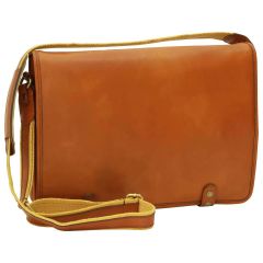 Borsa Messenger in in vitello nappato. Gold