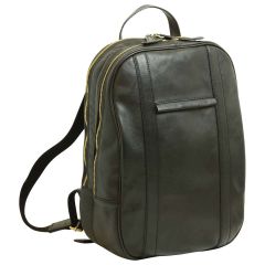 Soft Calfskin Leather Laptop Backpack - Black