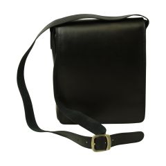 Leather Satchel Bag for I-Pad - Black
