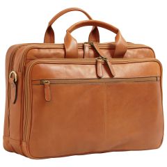 Italian Leather Briefcase - Brown Colonial