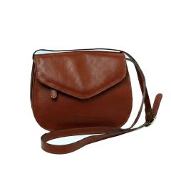 Full grain calfskin shoulder bag - Mahogany Brown