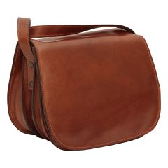 Full grain calfskin shoulder bag - brown