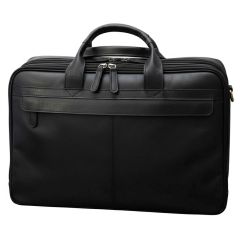 Esclusiva II Leather Laptop Briefcase - Black