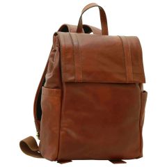 Leather laptop backpack - Brown