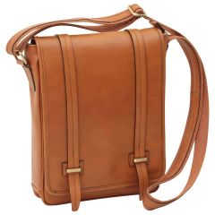 Medium leather bag with double magnetic closure - Brown Colonial