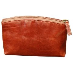 Italian leather beauty case - Brown