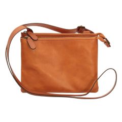 Full grain calfskin shoulder bag - brown colonial