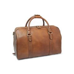 Full grain leather travel bag - chestnut