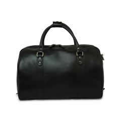 Full grain leather travel bag - black