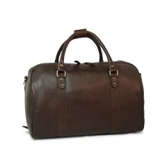 Full grain leather travel bag - dark brown