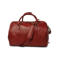 Full grain leather large travel bag - Red