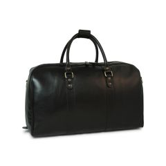 Full grain leather large travel bag - black