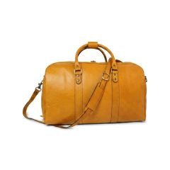 Full grain leather large travel bag - Ochre