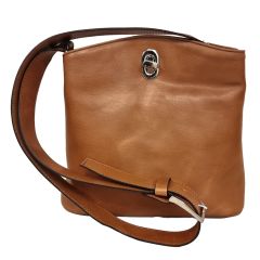  LEATHER BUCKET BAG-TEAK