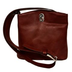 LEATHER BUCKET BAG - Mahogany Brown