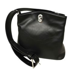 LEATHER BUCKET BAG - BLACK