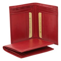 Leather wallet - red