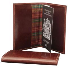 Leather Passport Holder - Brown