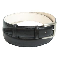 Calfskin leather belt - black