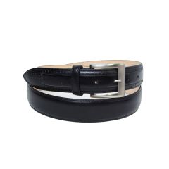 Leather belt wide 1,38" - black 5148