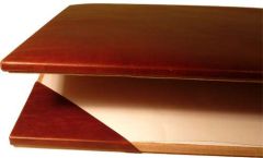 Cowhide leather desk pad - Brown