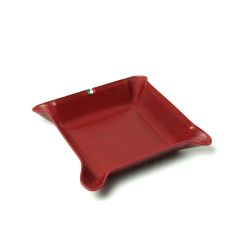 Full grain large valet tray - red with love text