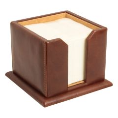 Leather Memo Pad Holder - Brown