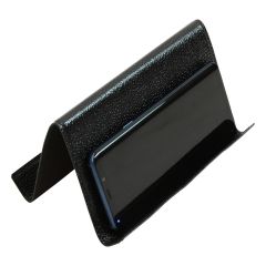 Leather ipad and iphone stand - black