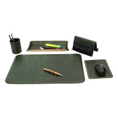 Leather desk kit - 5 pcs   green