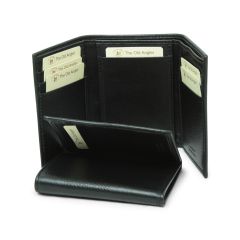 Leather wallet with RFID- black