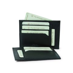 Leather credit card holder - black with RFID