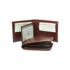 Leather wallet  - brown with RFID