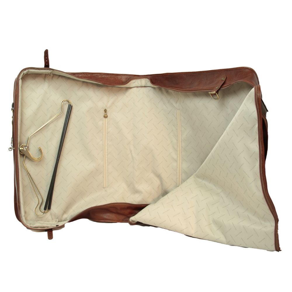 Full grain leather garment bag - brown|109593MA|Old Angler Firenze