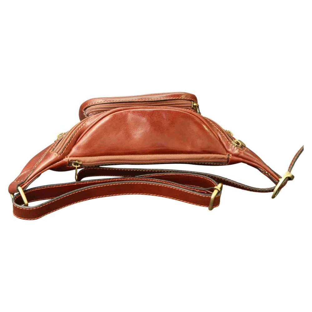 Handmade Leather Belt Bag | Italian Leather Craft - Brown  display picture 3